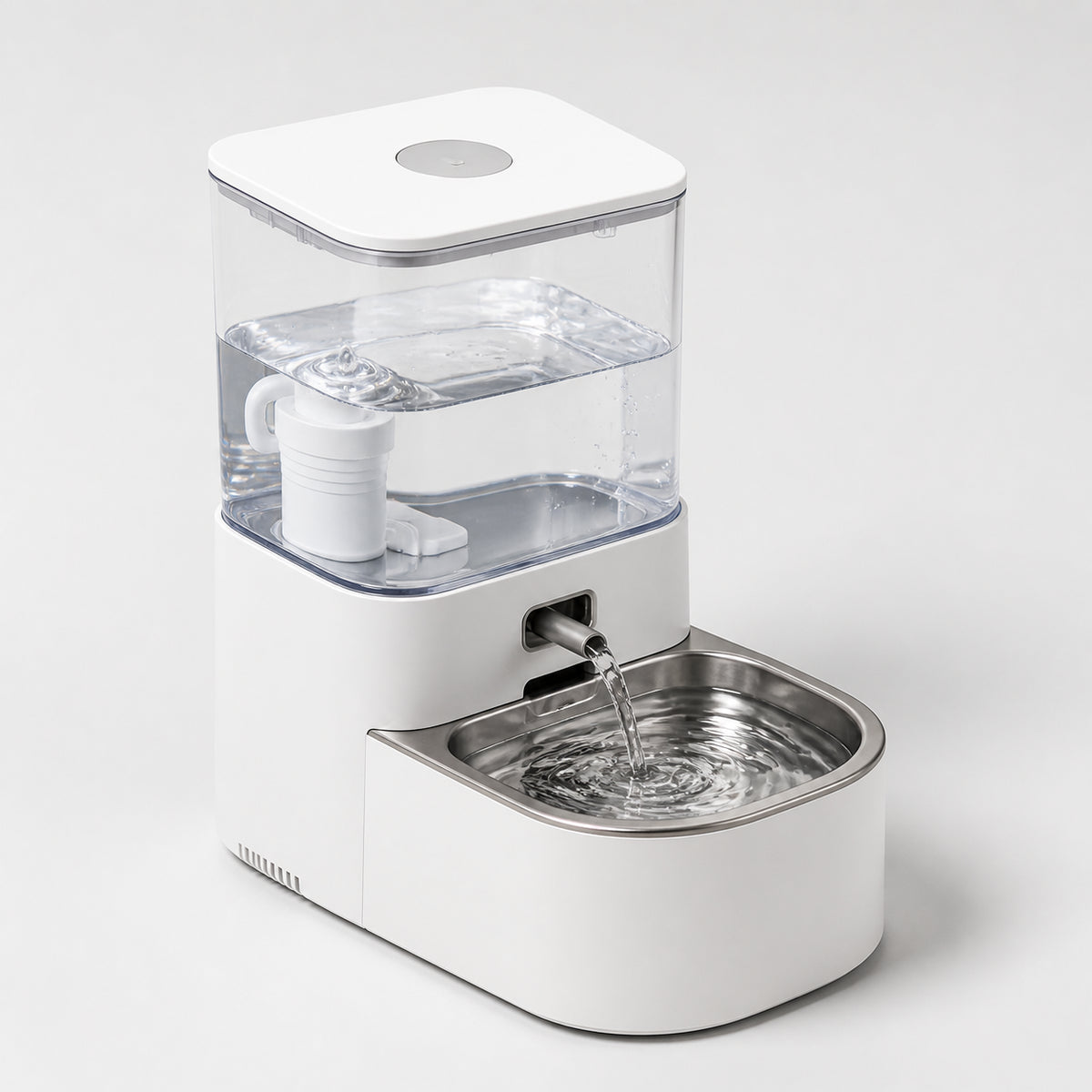 AI smart pet water fountain, circulating filtered water, automatic water dispenser for dogs and cats