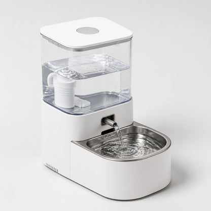 AI smart pet water fountain, circulating filtered water, automatic water dispenser for dogs and cats