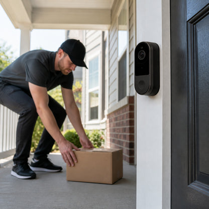 AI smart security camera doorbell, home safety, visitor recognition, night vision, two-way audio