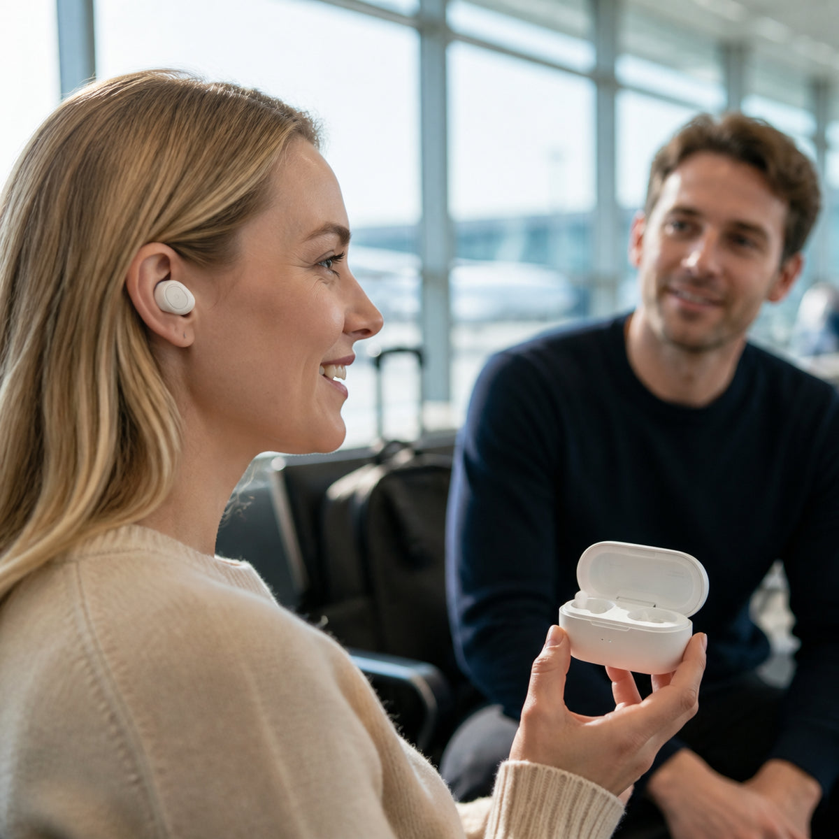 AI translation earbuds, real-time multilingual translation, wireless earphones for travel and business