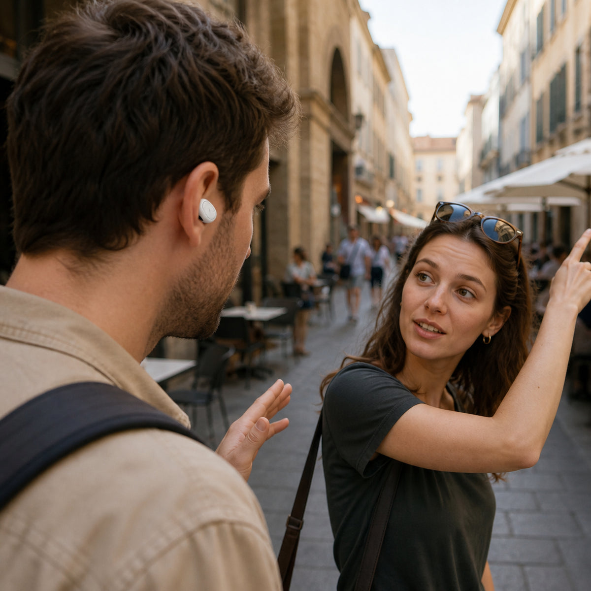 AI translation earbuds, real-time multilingual translation, wireless earphones for travel and business