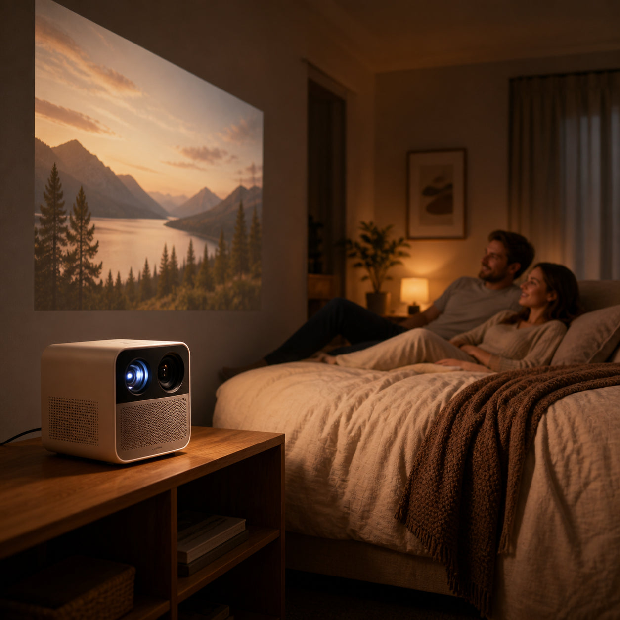 mini portable projector, home theater, outdoor camping projection, compact HD projector