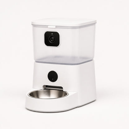 smart pet feeder with camera, remote monitoring, timed feeding, automatic feeder for dogs and cats