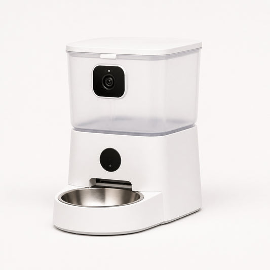 smart pet feeder with camera, remote monitoring, timed feeding, automatic feeder for dogs and cats