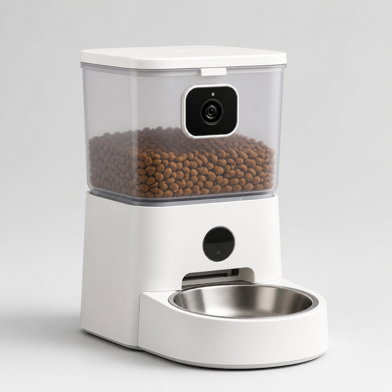 smart pet feeder with camera, remote monitoring, timed feeding, automatic feeder for dogs and cats