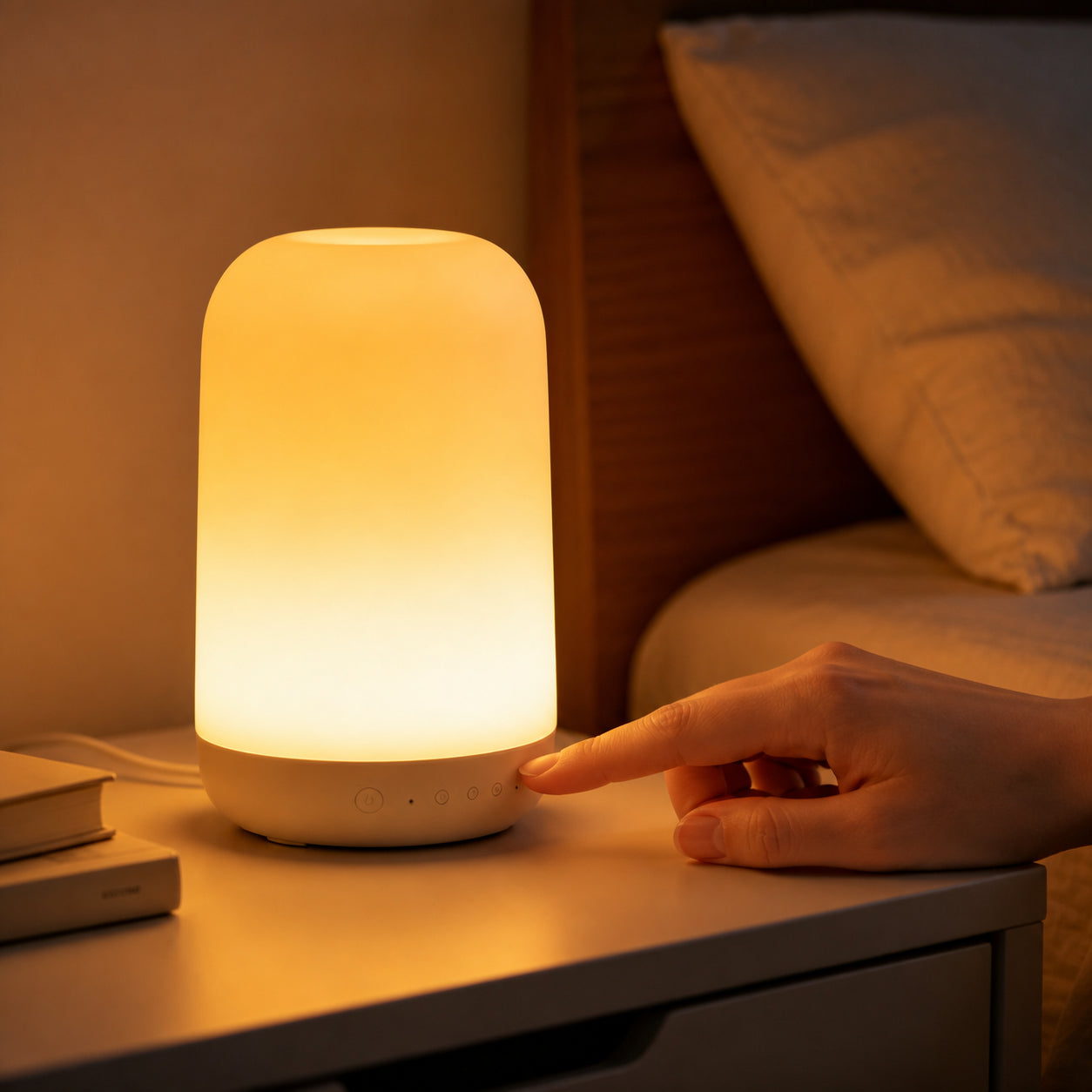 smart sleep light, sleep aid night light, sunrise wake-up lamp, bedroom ambient lighting